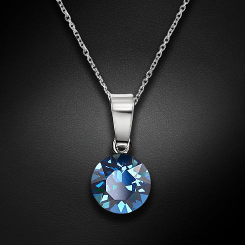 Серебряный кулон "Классика (Bermuda Blue)" с кристаллами Swarovski™